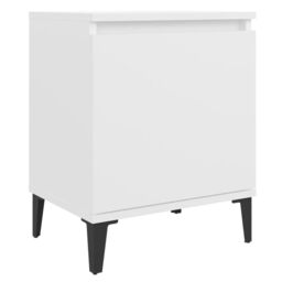 Berkfield Home Bed Cabinet with Metal Legs White 40x30x50 cm - Size: 40 x 30 x 50 cm - thumbnail 2