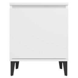 Berkfield Home Bed Cabinet with Metal Legs White 40x30x50 cm - Size: 40 x 30 x 50 cm - thumbnail 6