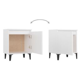 Berkfield Home Bed Cabinet with Metal Legs White 40x30x50 cm - Size: 40 x 30 x 50 cm - thumbnail 5