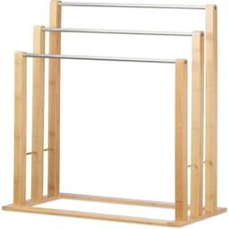 SPETLEK Bamboo Towel Holder Free Standing Bathroom Drying Rack in Brown - thumbnail 4