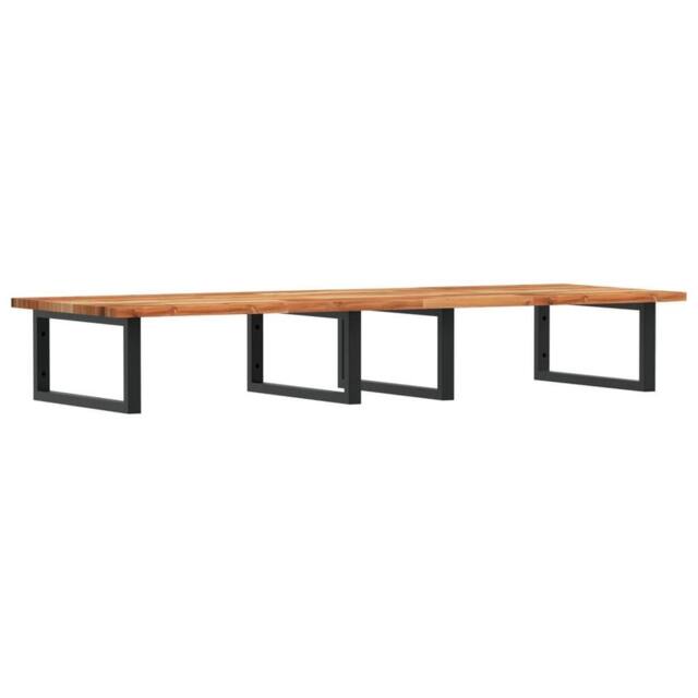 Berkfield Home Basin Shelf Wall Mounted Steel & Solid Wood Acacia in Brown - image 1