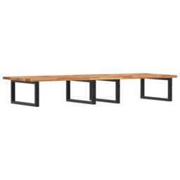 Berkfield Home Basin Shelf Wall Mounted Steel & Solid Wood Acacia in Brown - thumbnail 6
