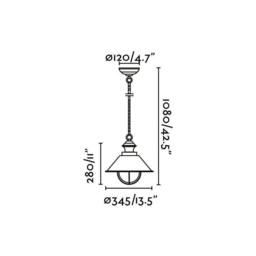 Netlighting Nautica 1 Light Large Outdoor Ceiling Pendant Light Clear Rust Brown E27 - thumbnail 2