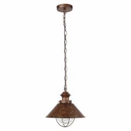 Netlighting Nautica 1 Light Large Outdoor Ceiling Pendant Light Clear Rust Brown E27 - thumbnail 1