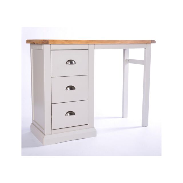 Cabinet Bits Loreo 3 Drawer Desk - Dressing Table Chrome Cup Handle in Light Grey - image 1