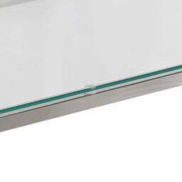 Berkfield Home Console Table Silver Stainless Steel & Tempered Glass - thumbnail 8