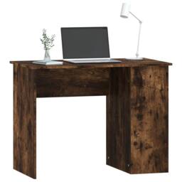 Berkfield Home Desk Smoked Oak 100x55x75 cm Engineered Wood in Brown - Size: 100 x 55 x 75 cm - thumbnail 3