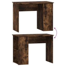 Berkfield Home Desk Smoked Oak 100x55x75 cm Engineered Wood in Brown - Size: 100 x 55 x 75 cm - thumbnail 6