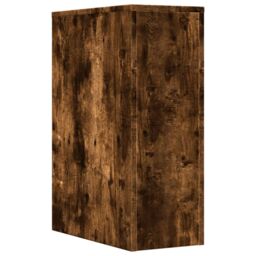 Berkfield Home Narrow Bathroom Cupboard with Wheels Smoked Oak Engineered Wood in Brown - thumbnail 6