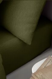Catherine Lansfield 'Brushed Cotton' Fitted Sheet in Green - Size: Double Fitted