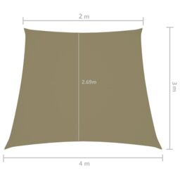 Berkfield Home Sunshade Sail Oxford Fabric Trapezium 2/4x3 m Beige - thumbnail 6