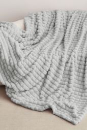 Ezysleep Super Soft Luxury Faux Fur Box Throw in Silver - Size: Large - thumbnail 2