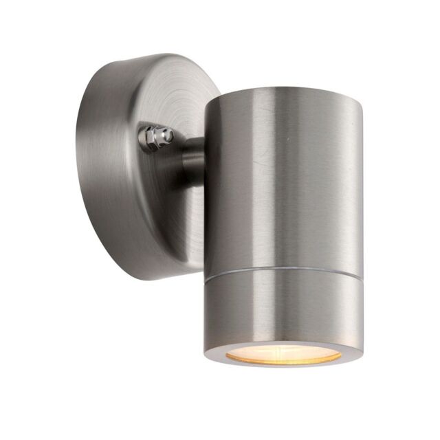 Netlighting Palin Outdoor Down Wall Lamp Brushed Stainless Steel IP65 in Grey - image 1