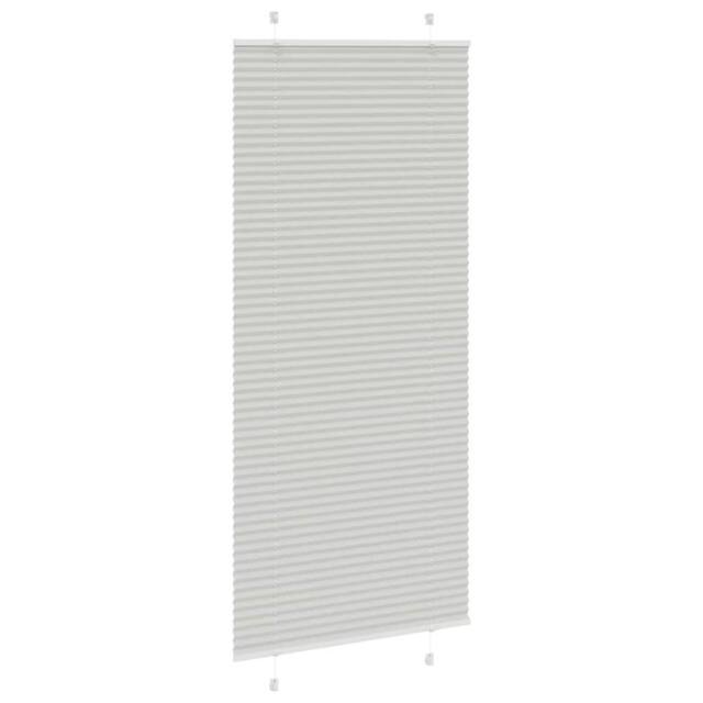 Berkfield Home Pleated Blind Light Grey 95x200 cm Fabric Width 94.4 cm Polyester - image 1