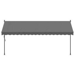 Berkfield Home Retractable Awning Anthracite 400x150 cm Fabric & Steel in Charcoal - thumbnail 1