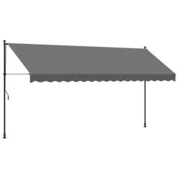 Berkfield Home Retractable Awning Anthracite 400x150 cm Fabric & Steel in Charcoal - thumbnail 3