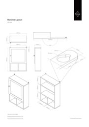 Orsina White Wood Mirrored Cabinet, Wall Mounted Mirrored Bath Cabinet, Minimalist Cabinet With Side Handle - thumbnail 3
