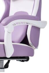 Living and Home Gaming Chair with Footrest & Massage Lumbar Cushion in Purple - thumbnail 8