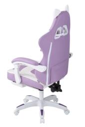 Living and Home Gaming Chair with Footrest & Massage Lumbar Cushion in Purple - thumbnail 5