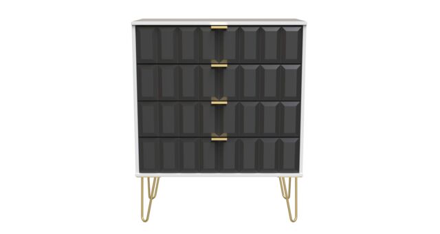 Ready Assembled 2 U Metro 4 Drawer Chest (Ready Assembled) in Dark Grey - image 1