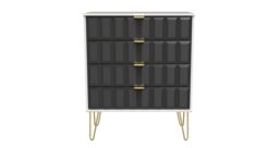 Ready Assembled 2 U Metro 4 Drawer Chest (Ready Assembled) in Dark Grey - thumbnail 1