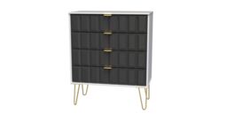 Ready Assembled 2 U Metro 4 Drawer Chest (Ready Assembled) in Dark Grey - thumbnail 3