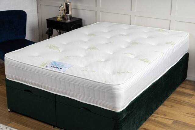 UK Bed Furniture Memory Deluxe Mattress in White - Size: Single - image 1