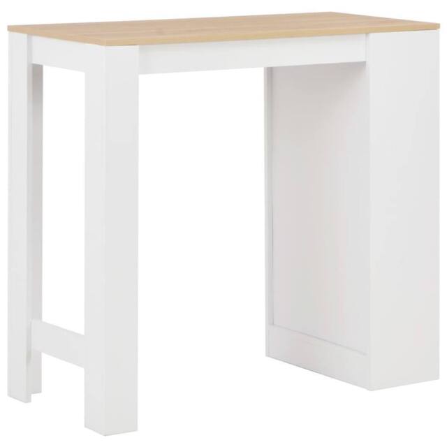 Berkfield Home Beautiful Bar Table with Shelf White 110x50x103 cm - Size: 110 x 50 x 103 cm - image 1