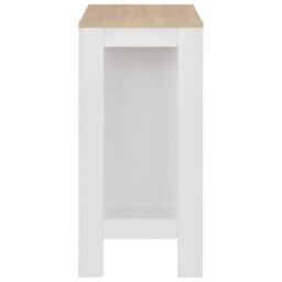 Berkfield Home Beautiful Bar Table with Shelf White 110x50x103 cm - Size: 110 x 50 x 103 cm - thumbnail 4