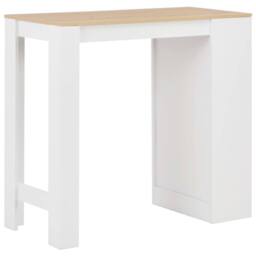 Berkfield Home Beautiful Bar Table with Shelf White 110x50x103 cm - Size: 110 x 50 x 103 cm - thumbnail 1