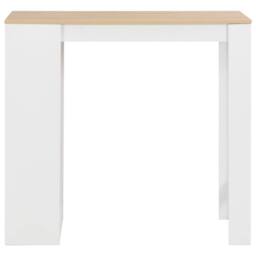 Berkfield Home Beautiful Bar Table with Shelf White 110x50x103 cm - Size: 110 x 50 x 103 cm - thumbnail 3
