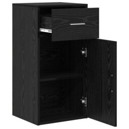 Berkfield Home Black Oak Storage Cabinet Black Oak MDF with Black Oak Veneer - thumbnail 4