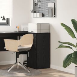 Berkfield Home Black Oak Storage Cabinet Black Oak MDF with Black Oak Veneer - thumbnail 1