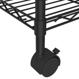 Berkfield Home 3-Tier Storage Rack with Wheels 60x35x81 cm Black 150 kg - Size: 60 x 35 x 81 cm - thumbnail 6