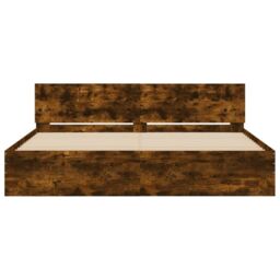 Berkfield Home Bed Frame without Mattress Smoked Oak 180x200 cm Super King in Brown - thumbnail 5