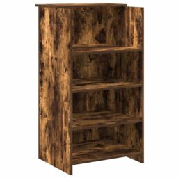 Berkfield Home Reception Desk Smoked Oak 155x50x103.5 cm Engineered Wood in Brown - thumbnail 8