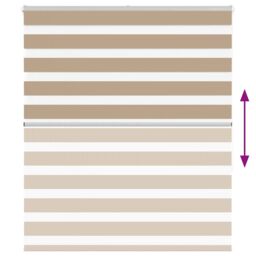 Berkfield Home Zebra Blind Sand Brown 135x150 cm Fabric Width 130.9 cm Polyester - thumbnail 5