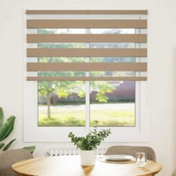 Berkfield Home Zebra Blind Sand Brown 135x150 cm Fabric Width 130.9 cm Polyester - thumbnail 2