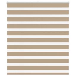 Berkfield Home Zebra Blind Sand Brown 135x150 cm Fabric Width 130.9 cm Polyester