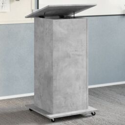 Berkfield Home Lectern with Wheels & Drawer Concrete Grey 55x55x107 cm Engineered Wood - Size: 55 x 55 x 107 cm