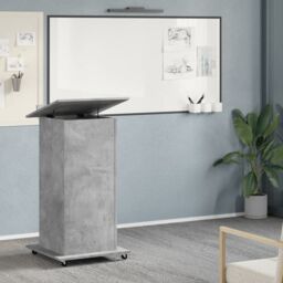 Berkfield Home Lectern with Wheels & Drawer Concrete Grey 55x55x107 cm Engineered Wood - Size: 55 x 55 x 107 cm - thumbnail 3