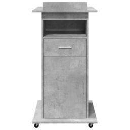 Berkfield Home Lectern with Wheels & Drawer Concrete Grey 55x55x107 cm Engineered Wood - Size: 55 x 55 x 107 cm - thumbnail 4