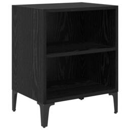 Berkfield Home Modern Bedside Cabinet Black Oak 40x30x50 cm Engineered Wood - Size: 40 x 30 x 50 cm - thumbnail 3
