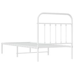 Berkfield Home Metal Bed Frame with Headboard White 90x190 cm Single - thumbnail 8