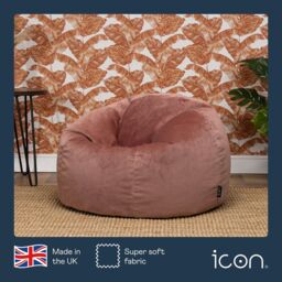 icon Kingston Classic Velvet Bean Bag Chair Ochre Yellow Bean Bags in Light Pink - thumbnail 5