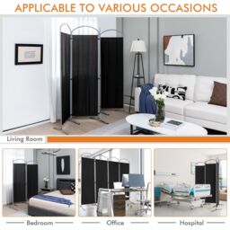 Costway 4 Panel Room Divider 188cm Folding Privacy Screen Portable Freestanding Divider in Black - thumbnail 6