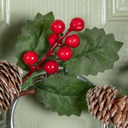 Samuel Alexander 40cm Hanging Christmas Wreath with Red Berries & Pinecones - thumbnail 4