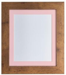 Frames & Mirrors 4U Metro Vintage Wood Frame with Pink Mount 50 x 70CM Image Size A2 in Walnut - Size: 50 x 70 cm