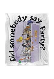 Warner Brothers Looney Tunes Friends Party Silky Touch Super Soft Throw Blanket in White - thumbnail 1