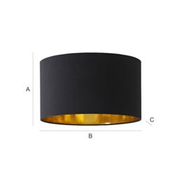 ValueLights Reni Black with Metallic Gold Inner Easy Fit Drum Ceiling Lamp Shade - Size: Medium - thumbnail 9